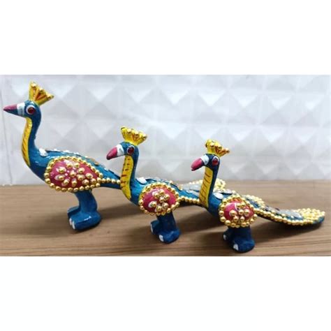 Buy Handmade Meenakari Metal Peacock Standing Item Online ...