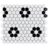 Affinity Tile Metro 1 in. Hex Glossy White Flower 10-in x 12-in Glossy ...
