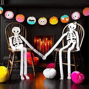 Talking Tables 2x Hanging Skeletons Halloween Party Decorations | Mr ...