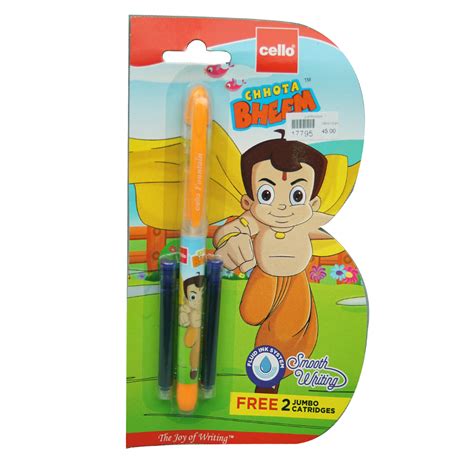 Cello Chhota Bheem Model : 17795 Orange Color Body With 2Catridges ...