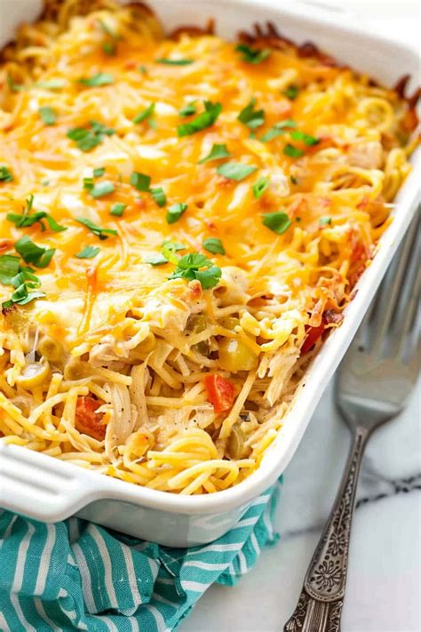 Chicken Spaghetti Casserole - Insanely Good