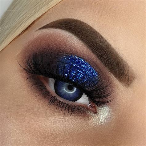 blue glitter eye makeup