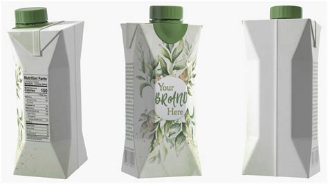 Mockup Small Aseptic Carton with Cap Green 3D | 3D Molier International