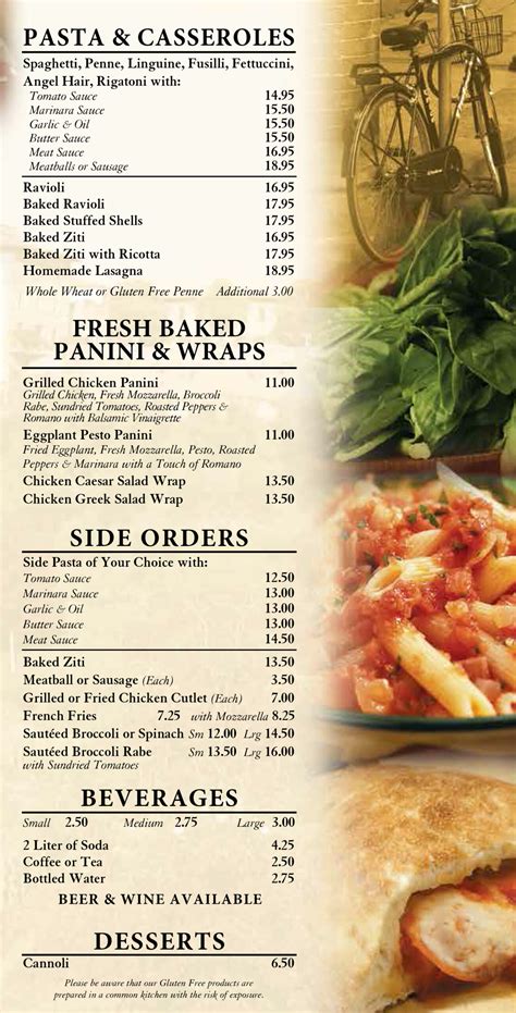 Oyster Bay Menu - Marios Pizzeria Online
