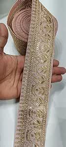 2 Inch Wide Gold Embroidery Saree Lace Border, Zari Lace Trim, Designer ...