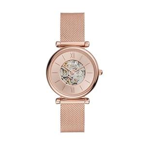 Fossil Carlie Analog Rose Gold Dial and Band Women's Stainless Steel ...