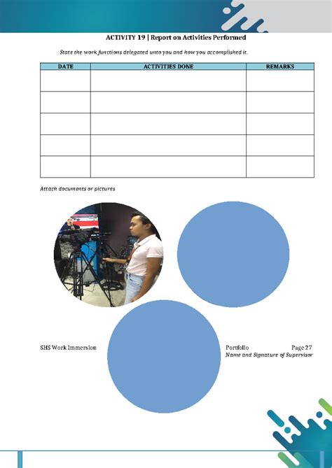 Illustration Of Activities Performed In Work Immersion