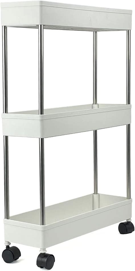 Sutekus Slim Storage Cart 3-Tier Rolling Cart Slide India | Ubuy
