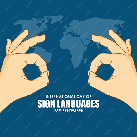 Vector illustration of international day of sign languages banner ...