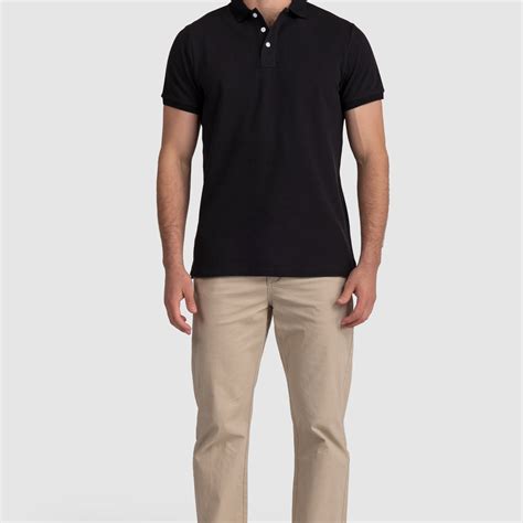 Mens Standard Polo Shirt Black – Custom by ORTC
