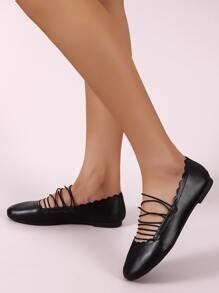 Wave Edge String Detail Ballet Flats | SHEIN USA