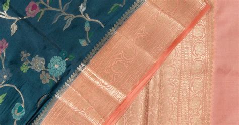 Chiniya Silk Jaal Teal Blue Saree | Kankatala