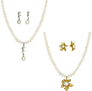 Ops Mother of Pearl, Alloy Silver Multicolor Jewellery Set Price in ...