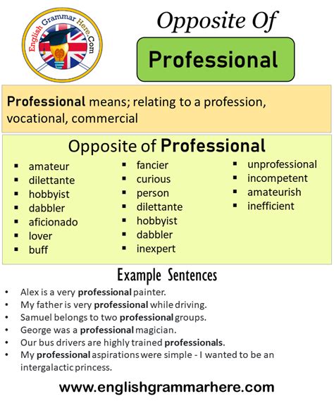 Opposite Of Professional, Antonyms of Professional, Meaning and Example ...