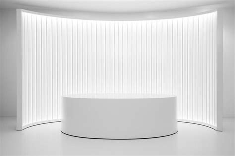 White cylinder product stand in white room | Premium AI-generated image