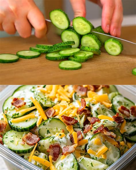 Creamy Cucumber–Bacon Ranch Salad