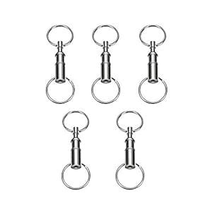Vanki 5-Pack Heavy Duty Dual Key Ring Quick Release Detachable Pull ...