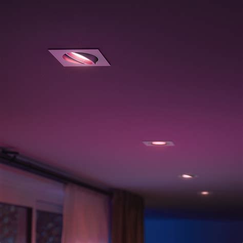 Philips Hue LED recessed spotlight Centura, white, 9x9 cm, CCT, RGB ...