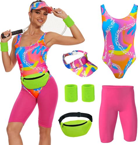Amazon.com: ZOKJFDK 80s Workout Costume for Women Halloween Cosplay ...
