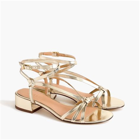 J.Crew - Strappy lady sandals in metallic gold | Womens sandals ...