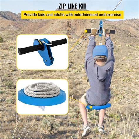 Buy VEVOR Zip line Kits for Backyard 60FT, Zip Lines for Kid and Adult ...