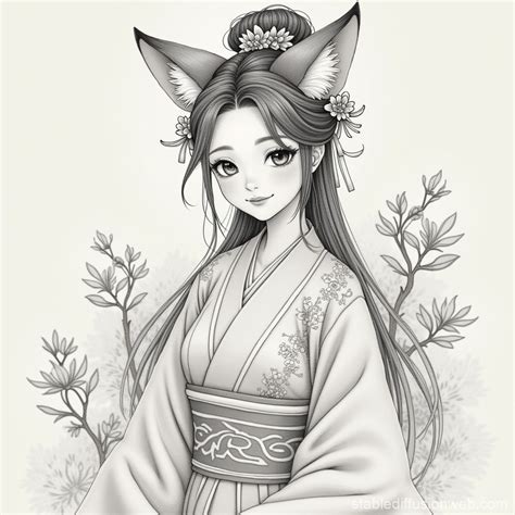 Miss Fox Fairy in Ancient Chinese Garden | Stable Diffusion Online