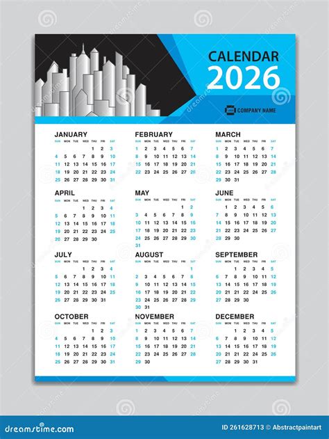 Calendar 2026 Template, Desk Calendar 2026 Design, Wall Calendar 2026 ...