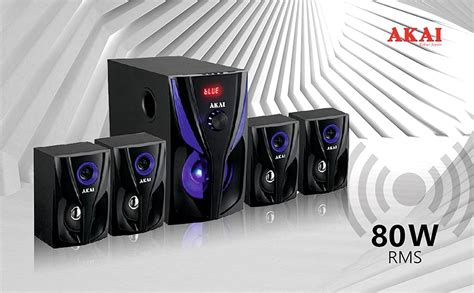 AKAI Zest MS4580 80W 4.1 Channel Multimedia Speakers Home Theater ...
