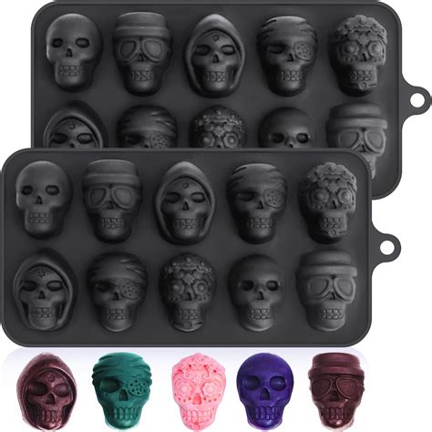 RoseFlower 3D Silicone Skull Ice Cube Mold Tray Ice Cube Trays Freezer ...