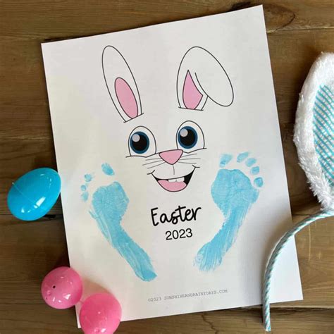 Easter Bunny Footprint Craft Printable - Sunshine and Rainy Days