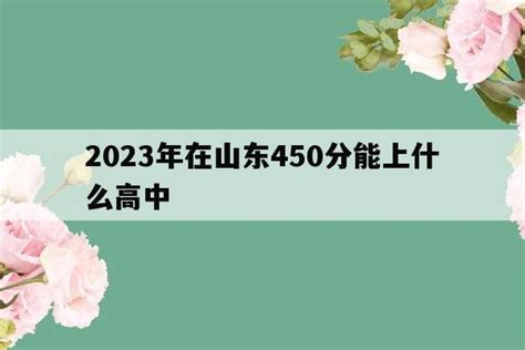 2023年在山东450分能上什么高中_山东职校招生网