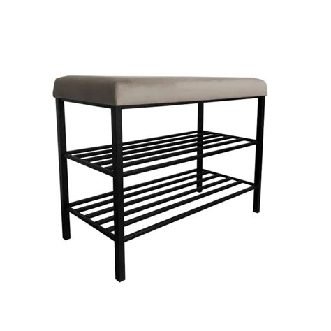 Stojak na buty z siedziskiem GAJA MG09 czarny/szarobeżowy | home&you