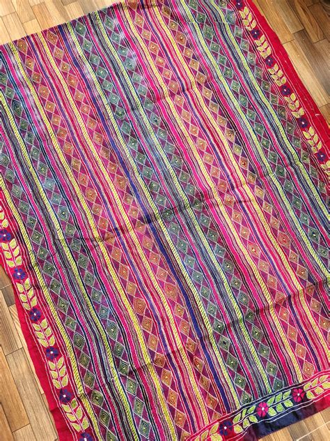 Kantha Dupatta Pink dupatta – VIVARANG