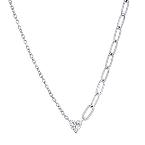 Argento Bella Sterling Silver Cubic Zirconia Heart Necklace