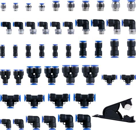 Taiidaues 53 Pcs Quick Connect Air Hose Fitting Kit, 1/8" 1/4" 3/8" 1/2" Push To Connect ...