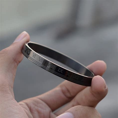 Roman Numeral Black Bracelet