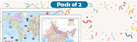 Gift pack of 2 Indian Road Guide & Political and World Political Map ...