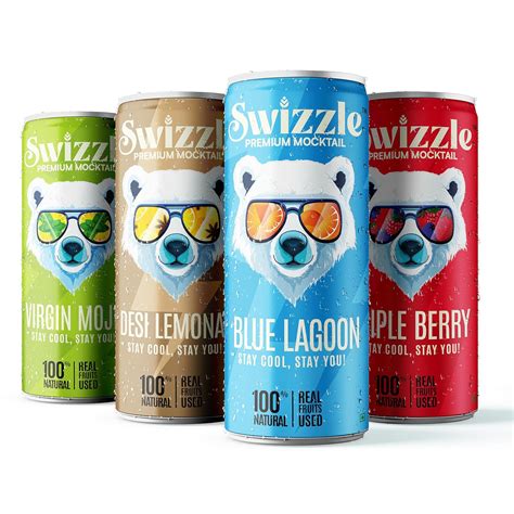 Swizzle Mocktail Assorted Pack | Virgin Mojito, Blue Lagoon, Desi ...