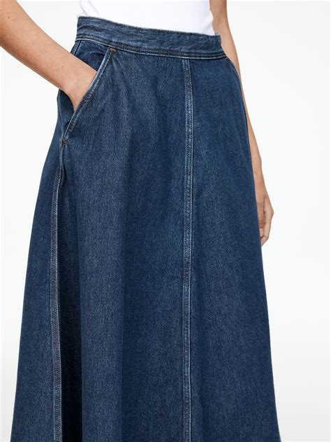 A-Line Denim Skirt – Blue – Women – ARKET GB