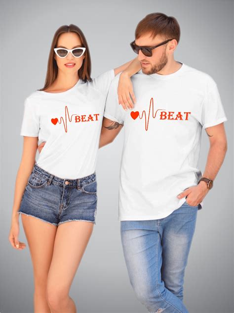 Heart Beat Couple T-shirt Buy Online – DeshiDukan T-shirts and Uniform ...