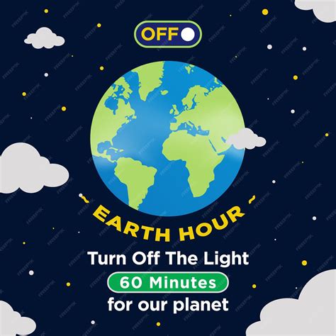 Premium Vector | Earth Hour Campaign Poster Earth Hour Poster or Banner with Light and Cloud ...
