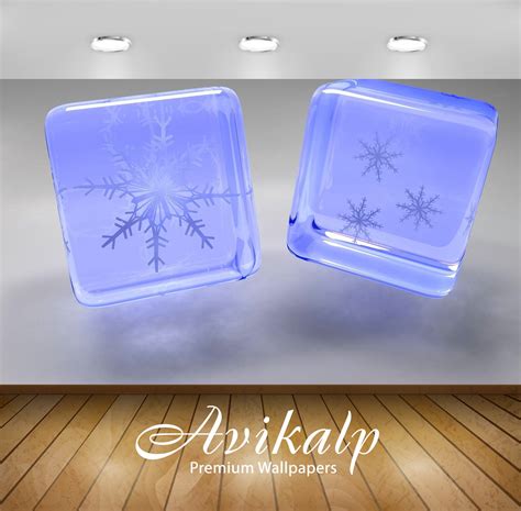Avikalp Exclusive Awi3907 Snowflake Cubes Full HD Wallpapers for Livin ...