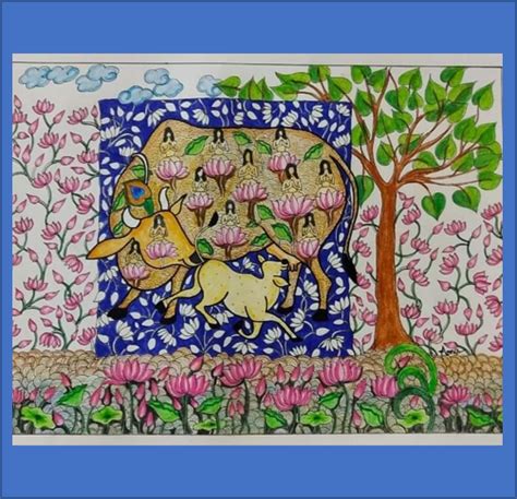 Buy Kamdhenu - Pichhwai Art Painting at Lowest Price By Monica ...