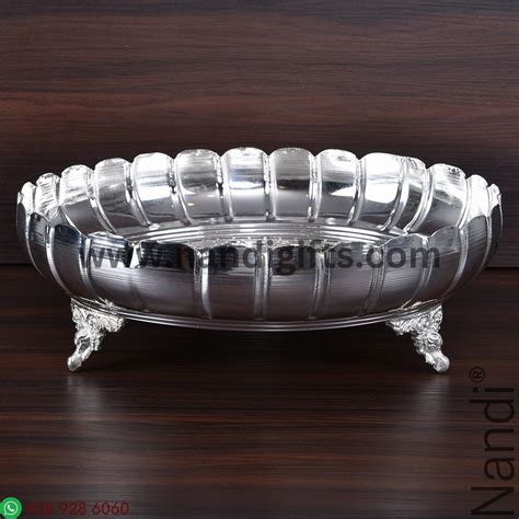 11 Inch German Silver Flower Cut Plate for Decor Use – Nandi Gifts