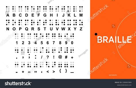 Braille Alphabet Letters Numbers Vector Illustration Stock Vector ...