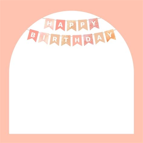 Png happy birthday pastel frame celebration background | Premium Photo