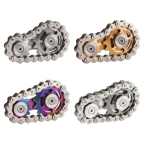 Bike Chain Gear Fidget Spinner Gyro Stainless Steel Sprocket Decompress ...