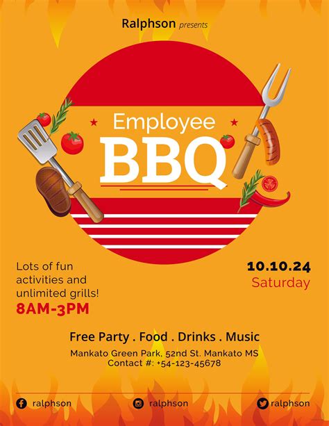 Free Employee BBQ Party Flyer Template in Adobe Photoshop, Microsoft ...