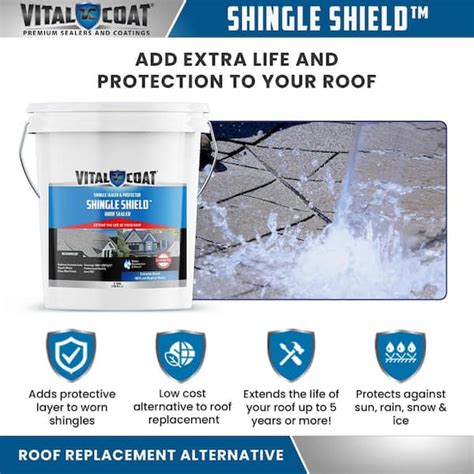 Buy 5 Gal. Clear Matt 100% Acrylic Shingle Shield Roof Coating for ...
