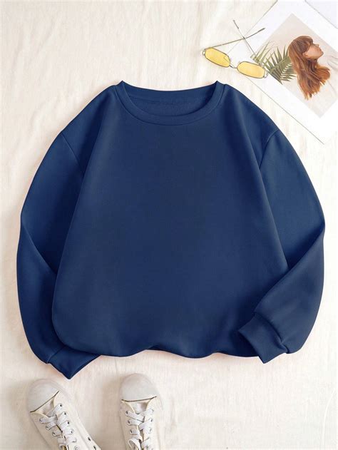 PLAIN NAVY BLUE SWEATSHIRT – Ewardrobe